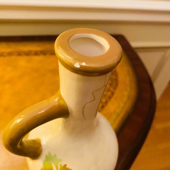 Casa Elite Oil Vinegar Wine Decanter hand painted grapes bottle - Picture 4 of 6